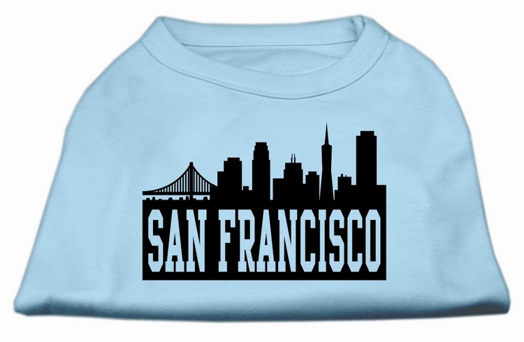 San Francisco Skyline Screen Print Shirt Baby Blue XS