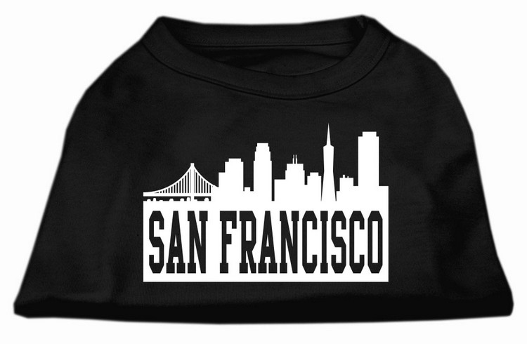 San Francisco Skyline Screen Print Shirt Black XS