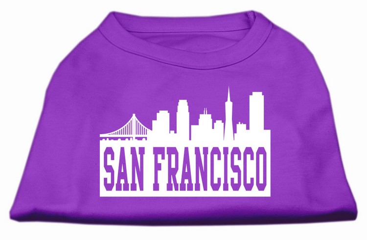 San Francisco Skyline Screen Print Shirt Purple XS