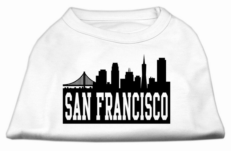 San Francisco Skyline Screen Print Shirt White XXL