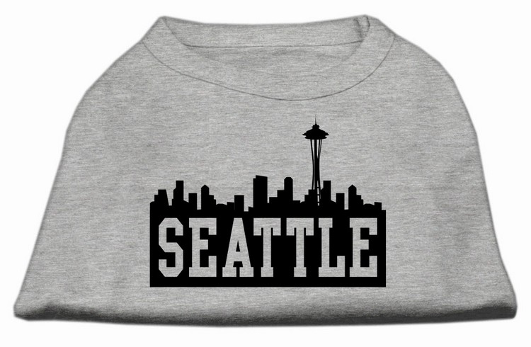 Seattle Skyline Screen Print Shirt Grey Med