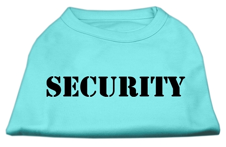 Security Screen Print Shirts Aqua w/ black text Med