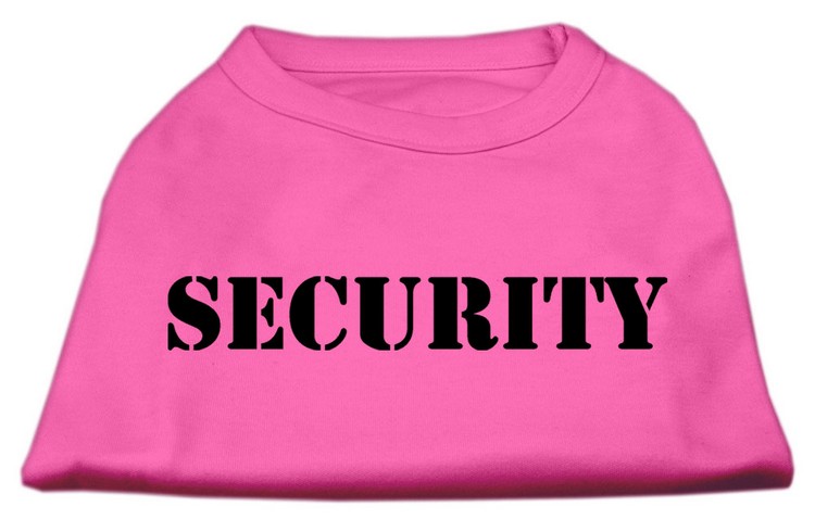 Security Screen Print Shirts Bright Pink w/ black text Med