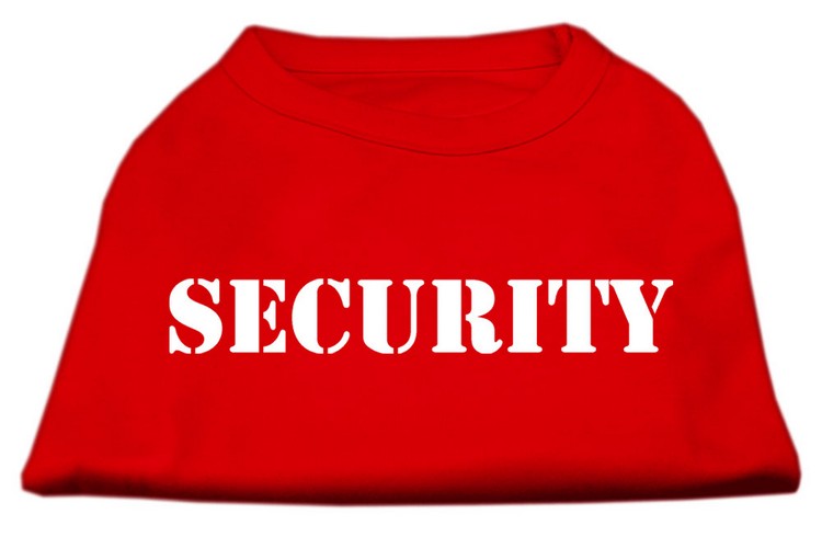 Security Screen Print Shirts Red w/ black text Med