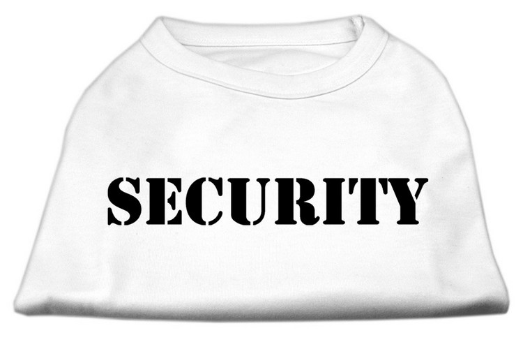 Security Screen Print Shirts White w/ black text Med