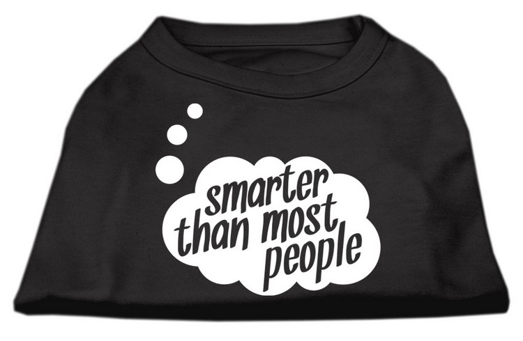 Smarter then Most People Screen Printed Dog Shirt  Black XXL