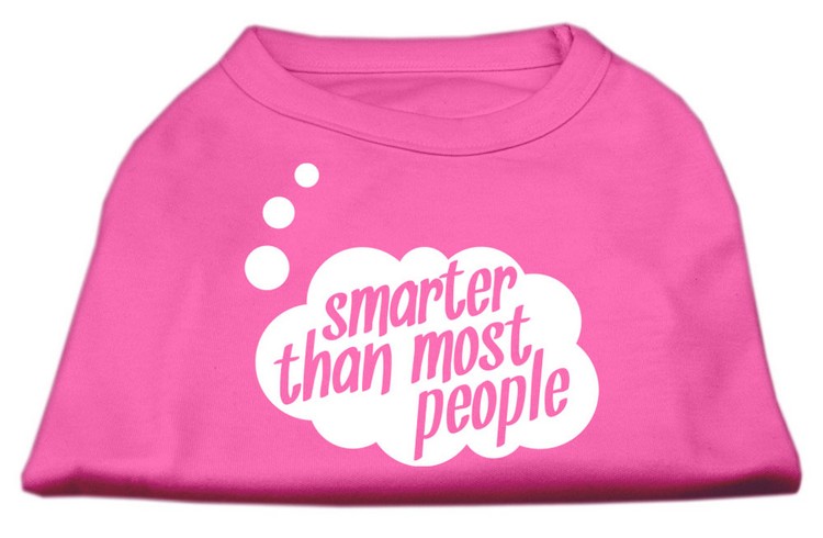 Smarter then Most People Screen Printed Dog Shirt  Bright Pink XXL