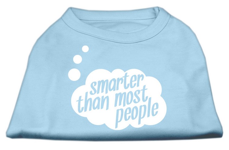 Smarter then Most People Screen Printed Dog Shirt  Baby Blue Med