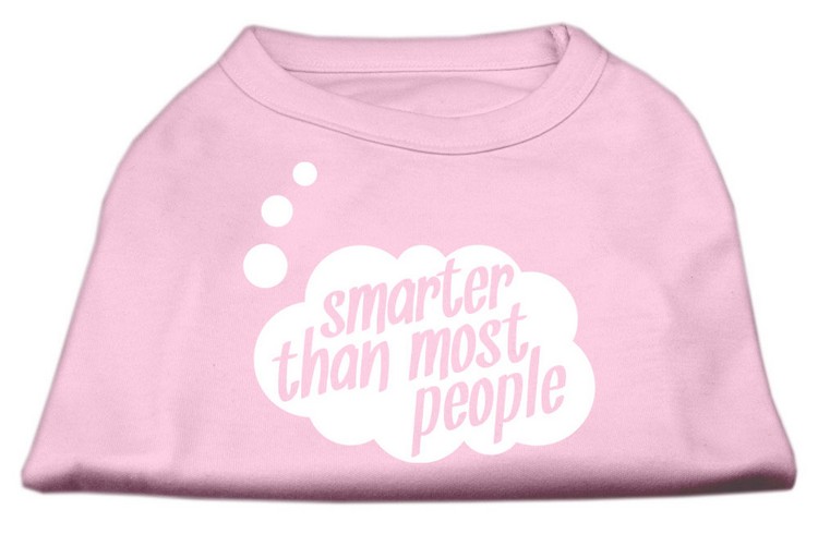 Smarter then Most People Screen Printed Dog Shirt  Light Pink XS