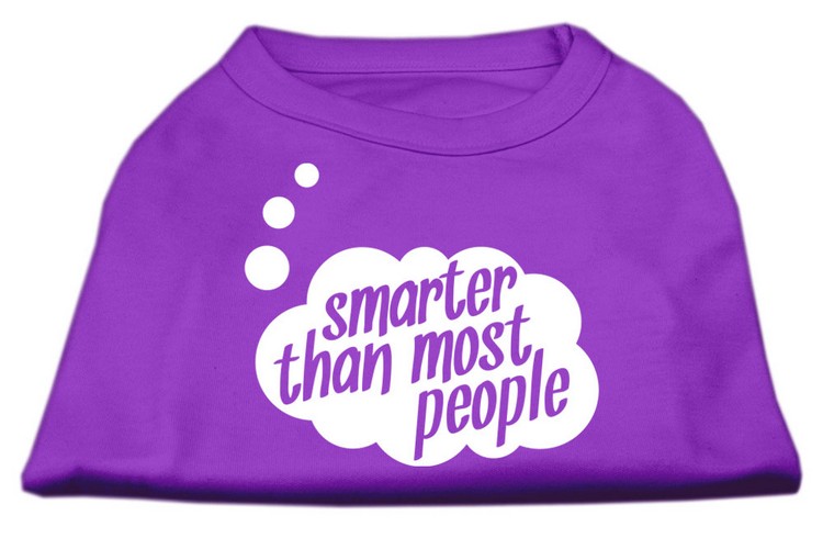 Smarter then Most People Screen Printed Dog Shirt  Purple Med