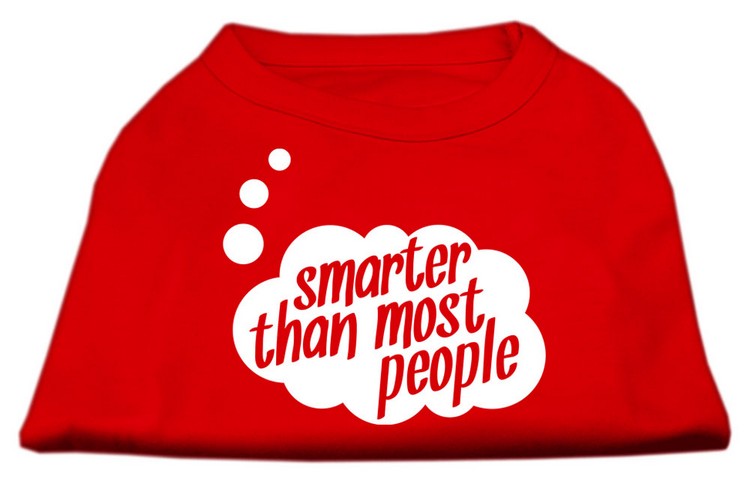 Smarter then Most People Screen Printed Dog Shirt  Red XL