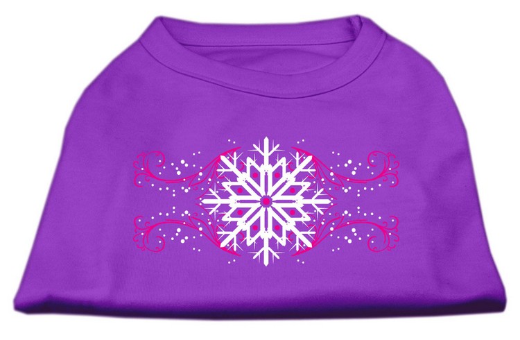 Pink Snowflake Swirls Screenprint Shirts Purple XS