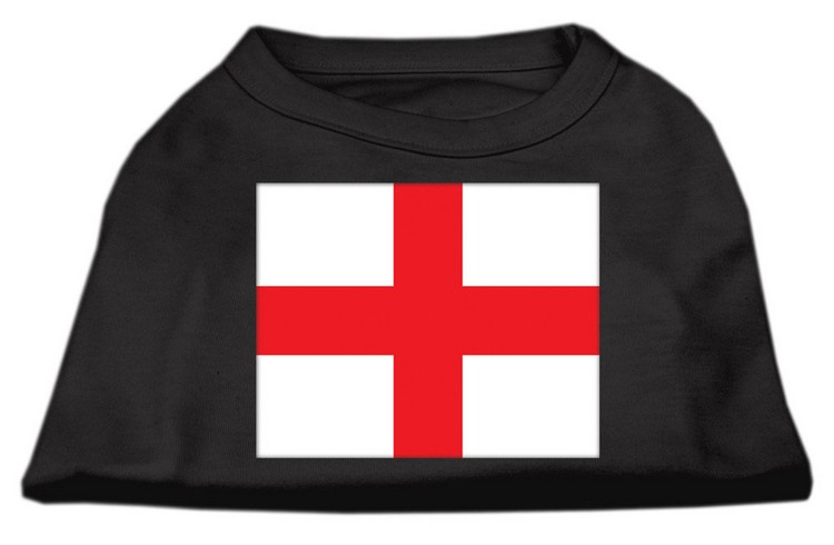 St George's Cross (English Flag) Screen Print Shirt Black  XL (16)