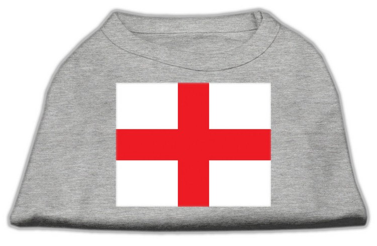 St George's Cross (English Flag) Screen Print Shirt Grey XS (8)