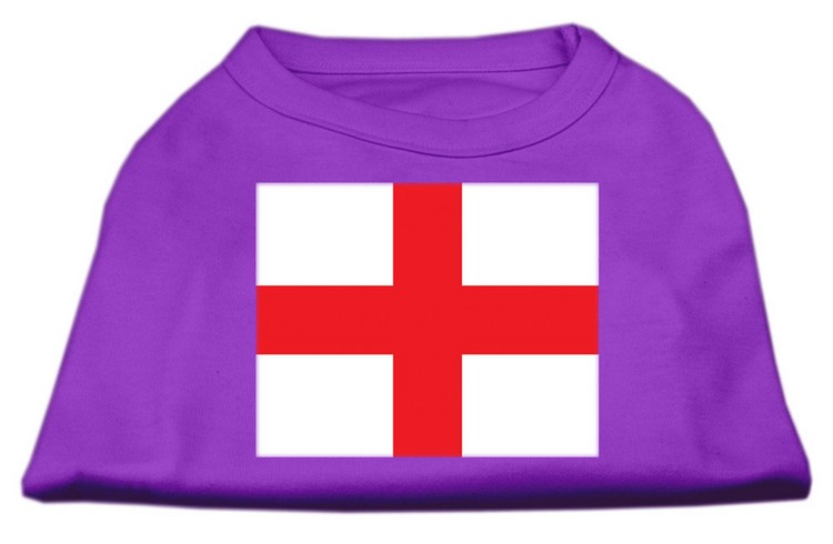 St George's Cross (English Flag) Screen Print Shirt Purple XXL (18)