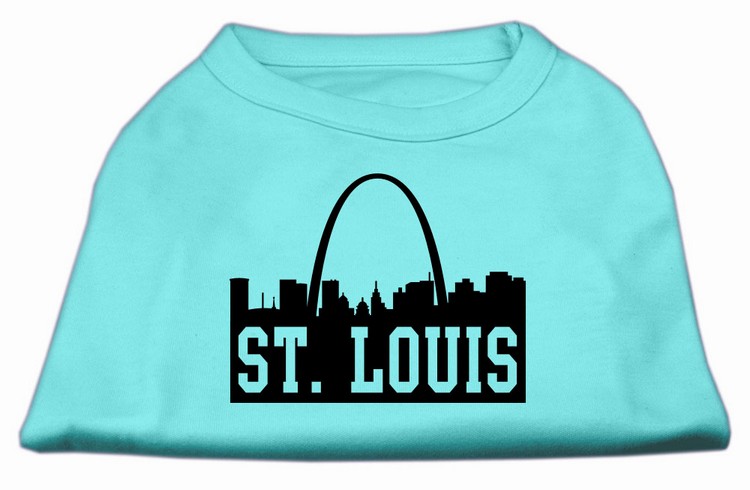 St Louis Skyline Screen Print Shirt Aqua XL