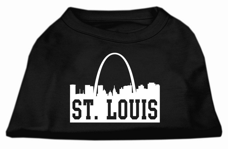 St Louis Skyline Screen Print Shirt Black Lg