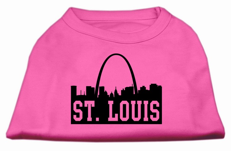 St Louis Skyline Screen Print Shirt Bright Pink XS