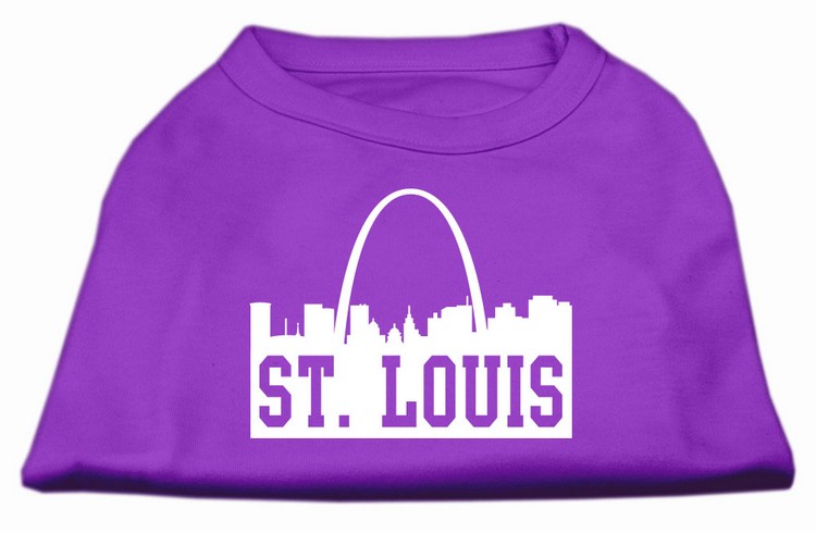 St Louis Skyline Screen Print Shirt Purple Lg