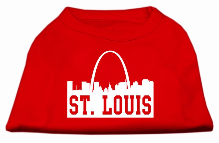 St Louis Skyline Screen Print Shirt Red Sm