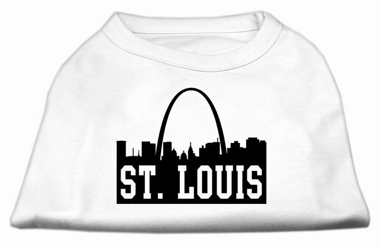 St Louis Skyline Screen Print Shirt White XXL