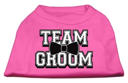 Team Groom Screen Print Shirt Bright Pink XS