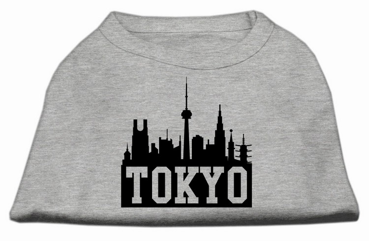 Tokyo Skyline Screen Print Shirt Grey XS