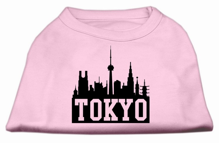 Tokyo Skyline Screen Print Shirt Light Pink Med