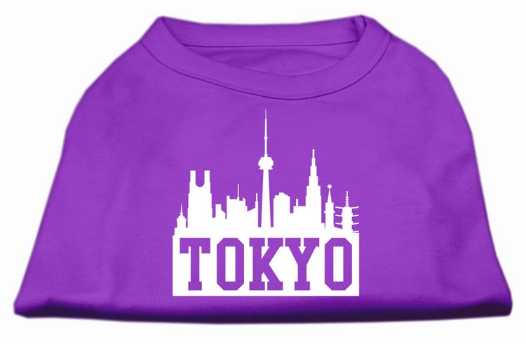 Tokyo Skyline Screen Print Shirt Purple XS