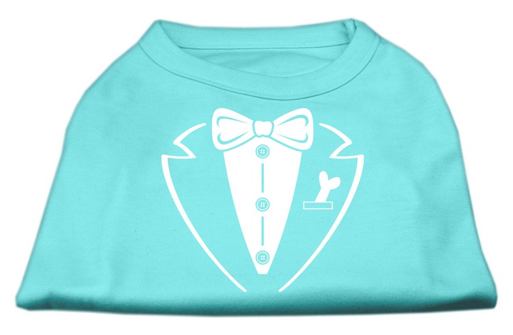 Tuxedo Screen Print Shirt Aqua XS