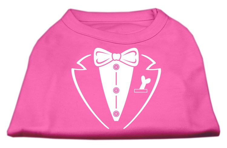 Tuxedo Screen Print Shirt Bright Pink XS