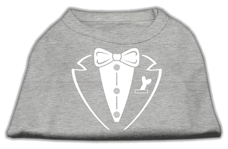 Tuxedo Screen Print Shirt Grey Sm