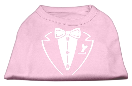 Tuxedo Screen Print Shirt Light Pink XL