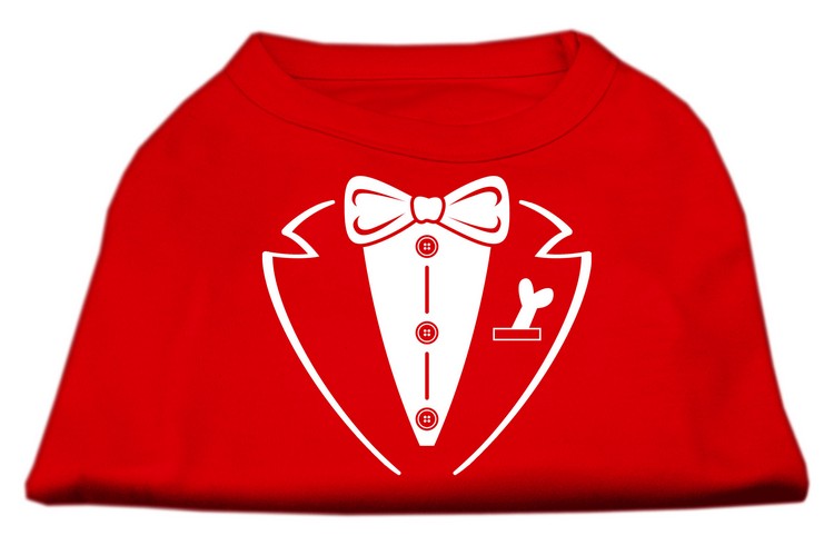 Tuxedo Screen Print Shirt Red XXXL