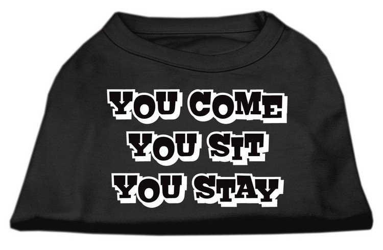 You Come, You Sit, You Stay Screen Print Shirts Black M