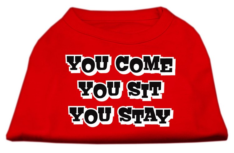 You Come, You Sit, You Stay Screen Print Shirts Red XXXL