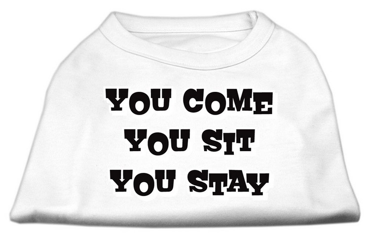 You Come, You Sit, You Stay Screen Print Shirts White XXL