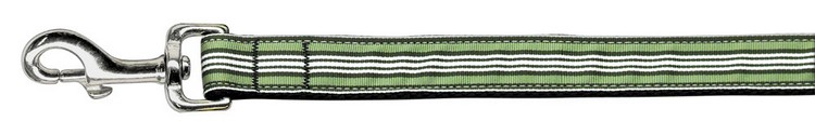 Preppy Stripes Nylon Ribbon Collars Green/White 1 wide 6ft Lsh