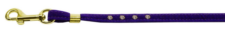 Velvet Flat Leash Purple 3/8 Clear Jewel Leash