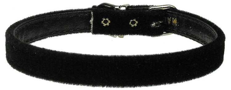 Velvet 3/8" Plain Collar Black 14