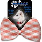 Peach Plaid Pet Bow Tie