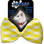 Yellow Plaid Pet Bow Tie