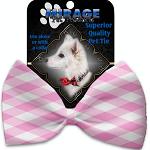 Baby Pink Plaid Pet Bow Tie