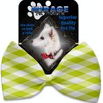 Lime Green Plaid Pet Bow Tie