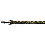 Green Camo Nylon Ribbon Dog Collars 1 wide 4ft Leash