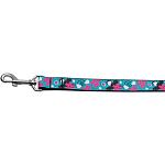 Aqua Love Nylon Ribbon Dog Collars 1 wide 4ft Leash