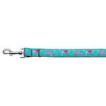 Pink Flamingos Nylon Ribbon Dog Collars 1 wide 4ft Leash