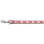 Striped Daisy Ribbon Dog Collars 1 wide 4ft Leash