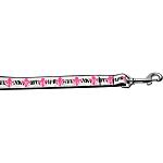 Pink Fleur de Lis 1 inch wide 4ft long Leash