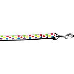 White Multi-Dot 1 inch wide 4ft long Leash